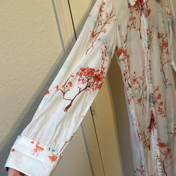 LCDA La Costa Del Algodōn En Plein Air Lingerie Long Floral Dress Size Medium - Picture 7 of 16